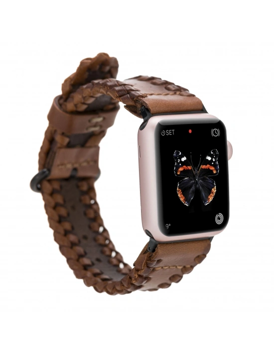 ÇOK SATAN Apple Watch Uyumlu Deri Kordon 42-44-45mm SM58 RST2EF