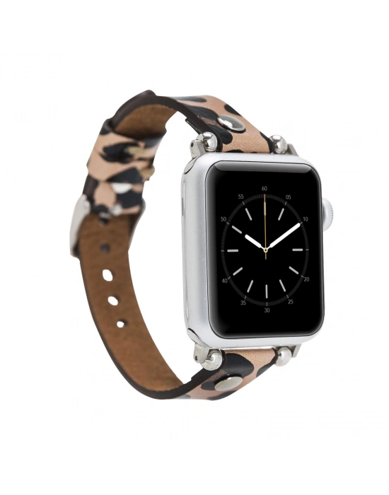 ÇOK SATAN Apple Watch Uyumlu Deri Kordon 42-44-45mm ST Leopar NE