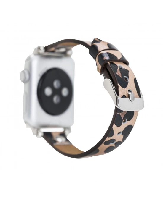 ÇOK SATAN Apple Watch Uyumlu Deri Kordon 42-44-45mm ST Leopar NE