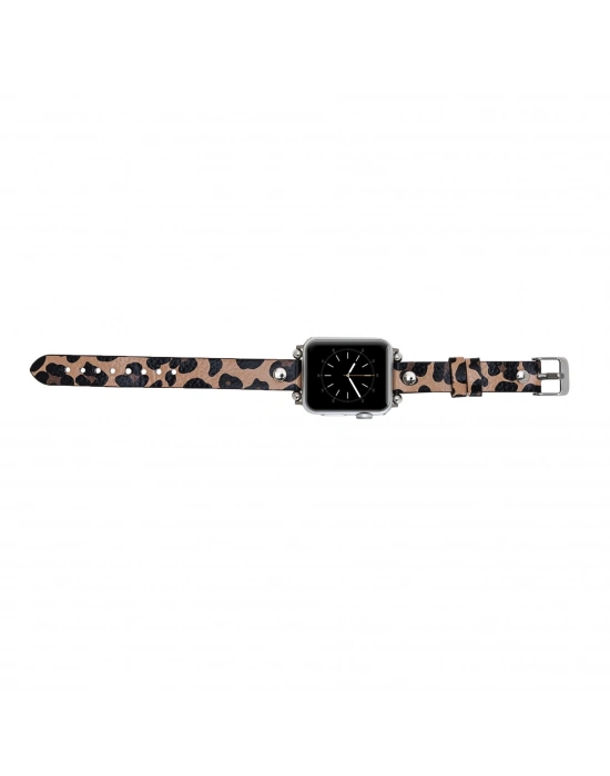ÇOK SATAN Apple Watch Uyumlu Deri Kordon 42-44-45mm ST Leopar NE