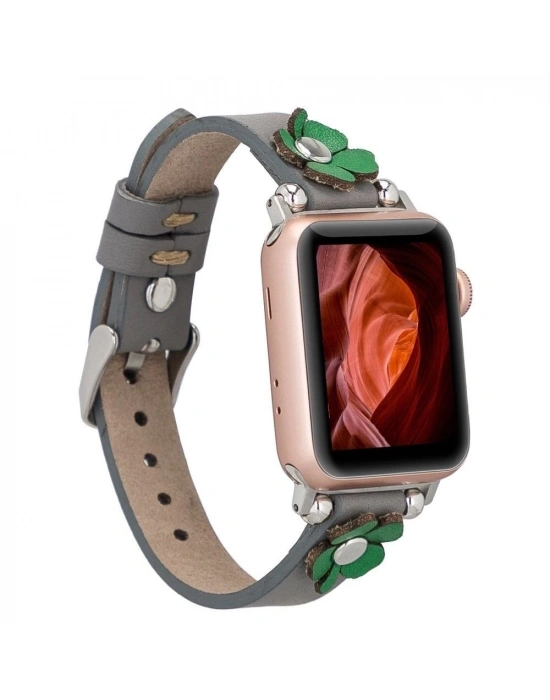 ÇOK SATAN Apple Watch Uyumlu Deri Kordon Clover 38-40-41mm ST RST9