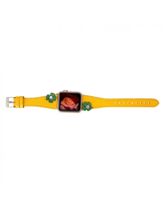 ÇOK SATAN Apple Watch Uyumlu Deri Kordon Clover 42-44-45mm TR FL12