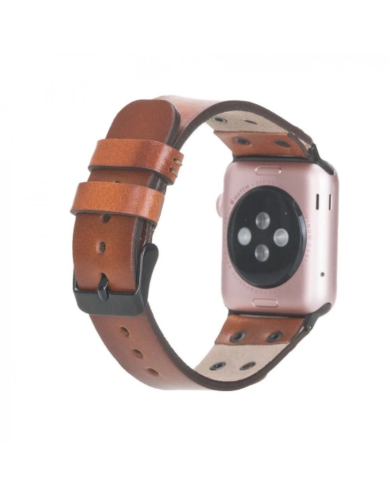 ÇOK SATAN Apple Watch Uyumlu Deri Kordon Cross 42-44-45mm BT RST2E