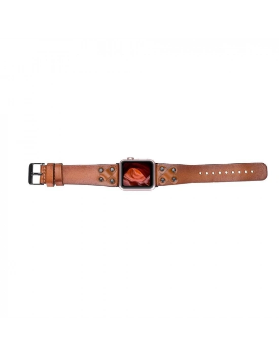 ÇOK SATAN Apple Watch Uyumlu Deri Kordon Cross 42-44-45mm BT RST2E