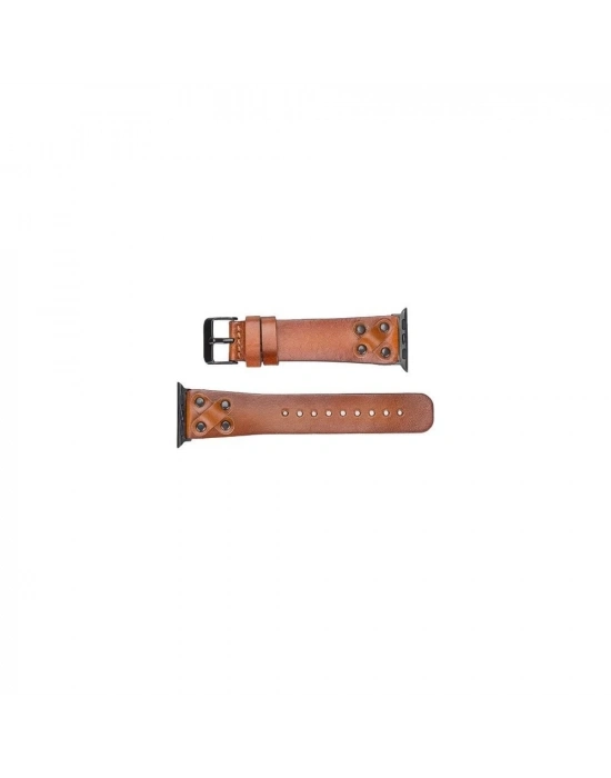 ÇOK SATAN Apple Watch Uyumlu Deri Kordon Cross 42-44-45mm BT RST2E