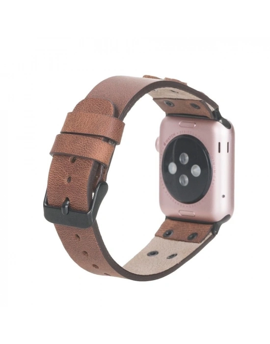 ÇOK SATAN Apple Watch Uyumlu Deri Kordon Cross 42-44-45mm BT TN02