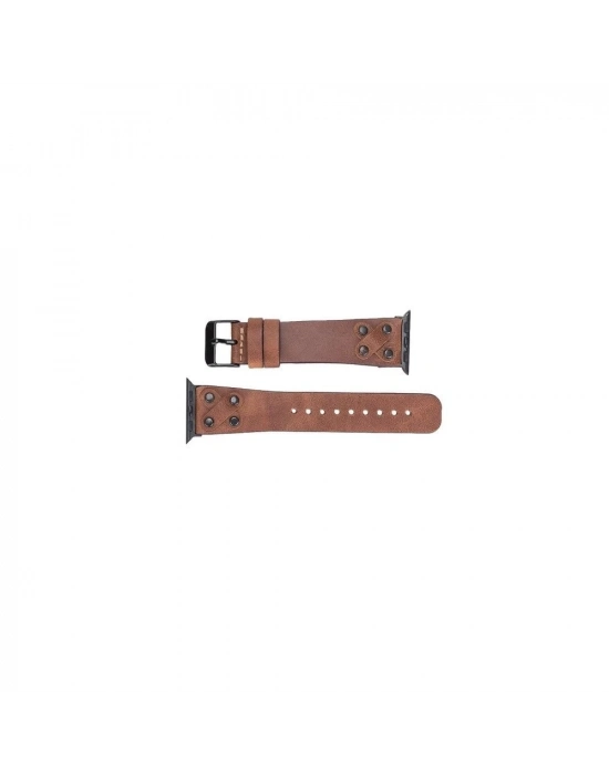 ÇOK SATAN Apple Watch Uyumlu Deri Kordon Cross 42-44-45mm BT TN02