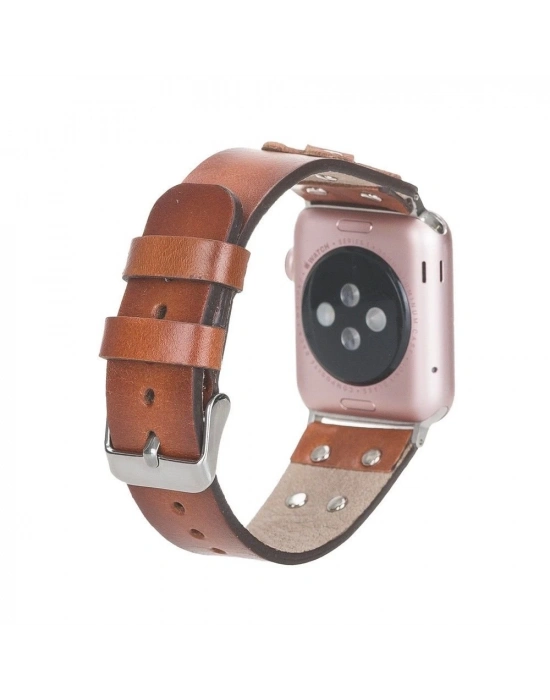 ÇOK SATAN Apple Watch Uyumlu Deri Kordon Cross 42-44-45mm ST RST2E