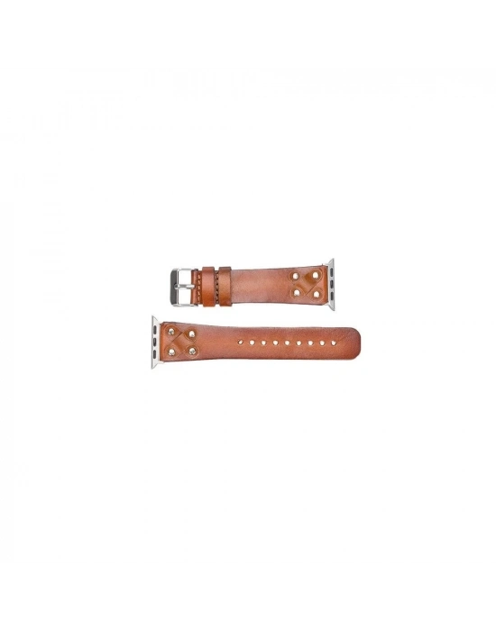 ÇOK SATAN Apple Watch Uyumlu Deri Kordon Cross 42-44-45mm ST RST2E