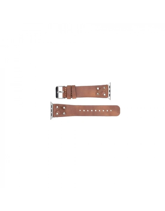 ÇOK SATAN Apple Watch Uyumlu Deri Kordon Cross 42-44-45mm ST TN02