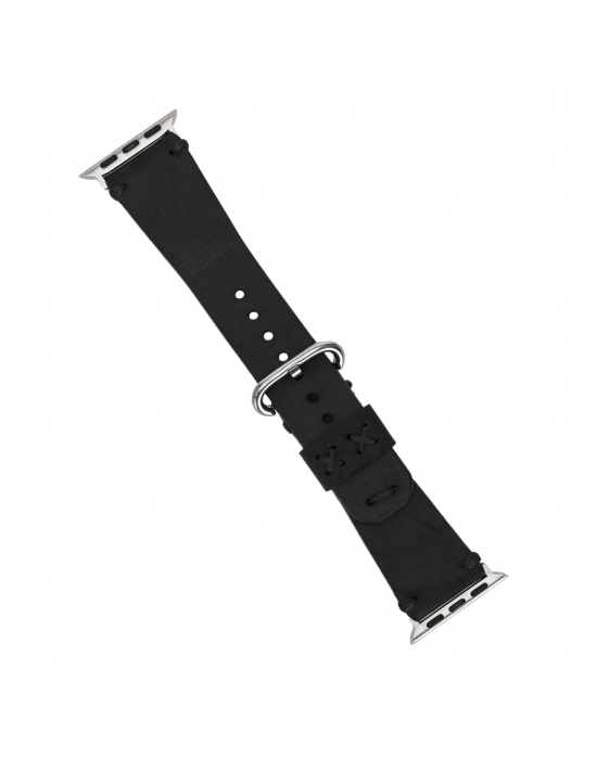 ÇOK SATAN Apple Watch Uyumlu Deri Kordon Orfe 42-44-45mm G1 Siyah