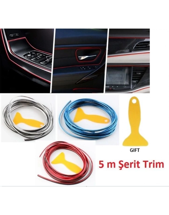 ÇOK SATAN Araba Dekorasyon Şeridi 5 Metre Trim Şeridi - 1 Adet Fiyatıdır-Renk Bildirin