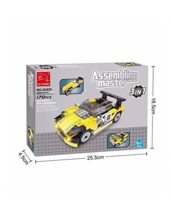 ÇOK SATAN Ausini Assembling Master 170 Parça 3 in 1 Spor Arabalar