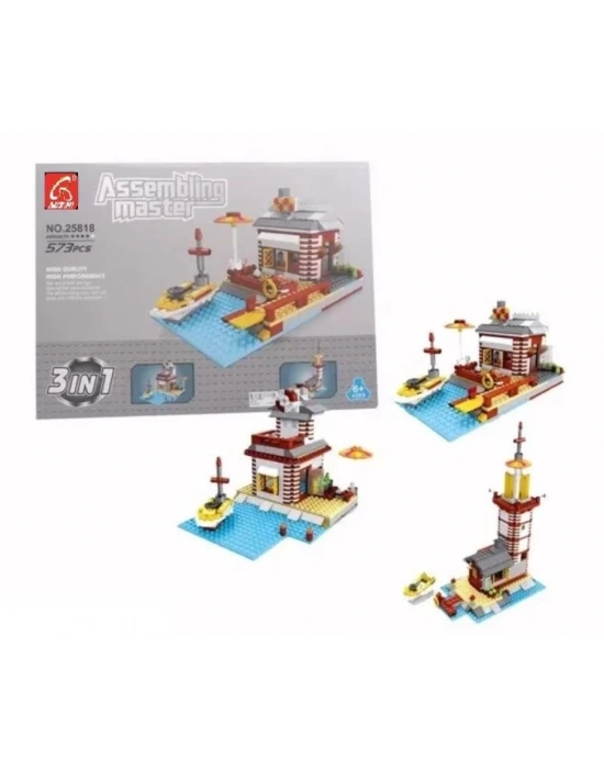 ÇOK SATAN Ausini Assembling Master 573 Parça 3 in 1 İskele ve Deniz Feneri