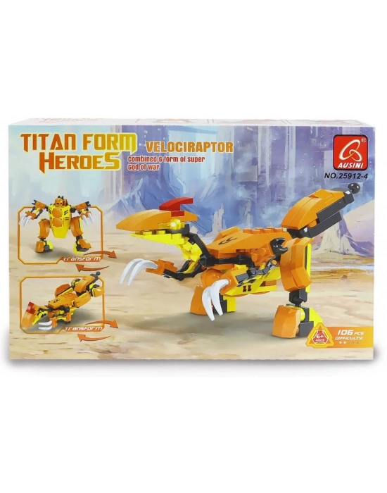 ÇOK SATAN Ausini Titan Form Heroes-4 Velaciraptor 106 Parça