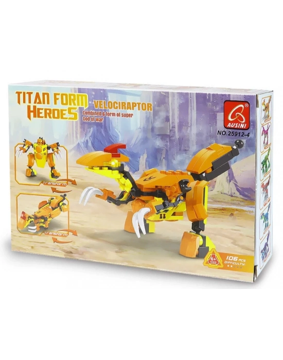 ÇOK SATAN Ausini Titan Form Heroes-4 Velaciraptor 106 Parça
