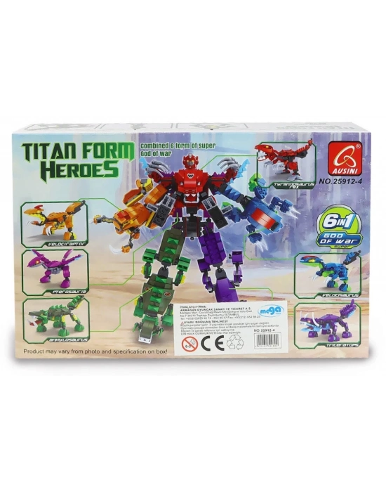 ÇOK SATAN Ausini Titan Form Heroes-4 Velaciraptor 106 Parça