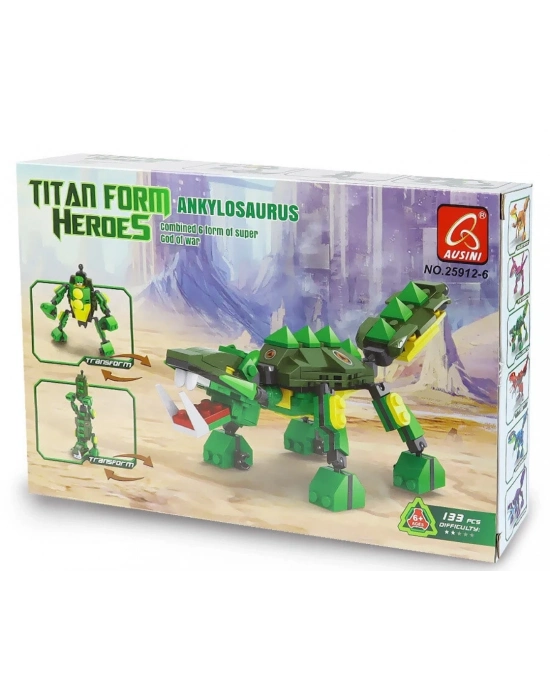 ÇOK SATAN Ausini Titan Form Heroes-6 Ankylosaurus 133 Parça