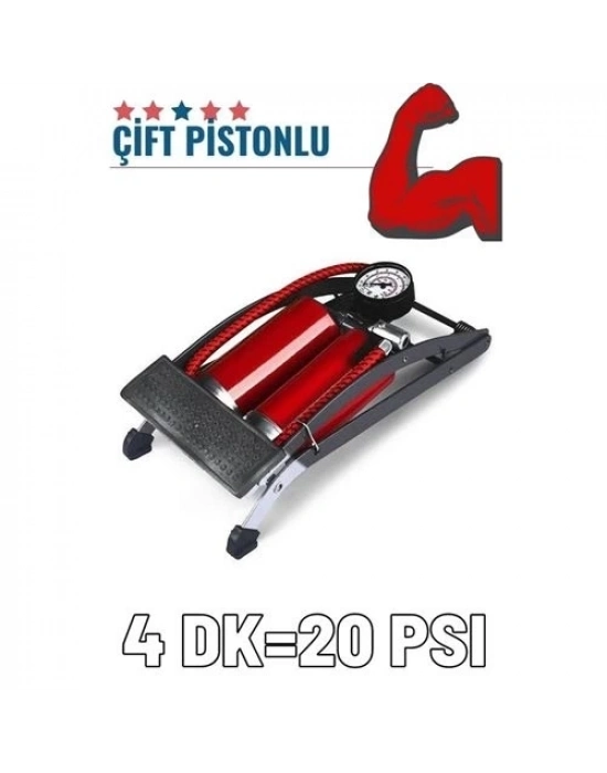 ÇOK SATAN Ayaktan Çift Pistonlu Lastik Şişirme Pompası