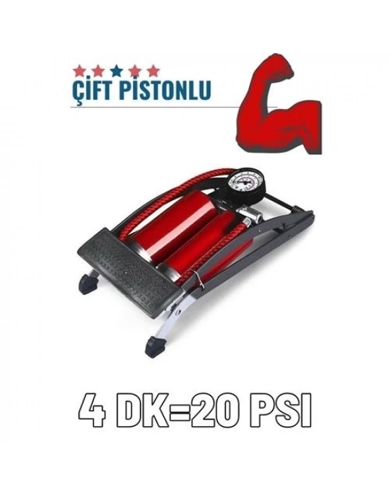 ÇOK SATAN Ayaktan Çift Pistonlu Lastik Şişirme Pompası