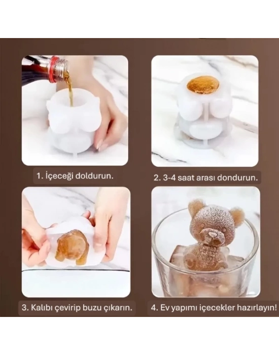 ÇOK SATAN Ayı Şekilli Silikon Buz Kalıbı