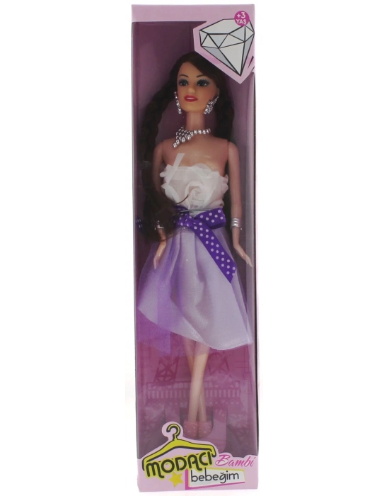 ÇOK SATAN Bambi Beyaz Elbiseli Moda Bebek
