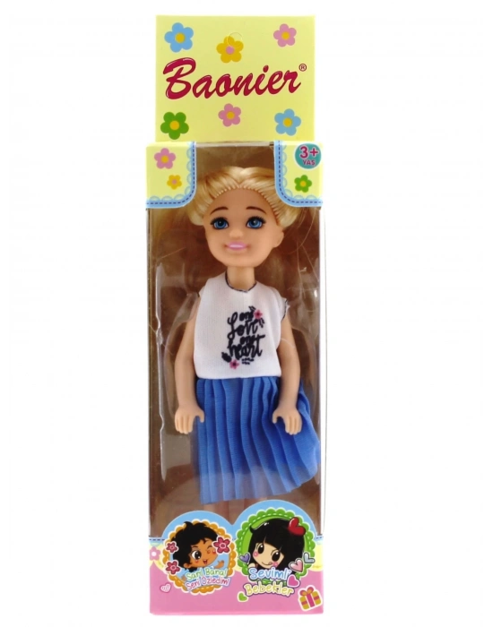 ÇOK SATAN Baonier Mavi Etekli 14 cm Sarışın Tekli Kız Bebek