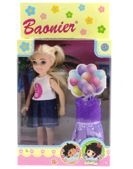 ÇOK SATAN Baonier Mor Yedek Elbiseli Bebeğim