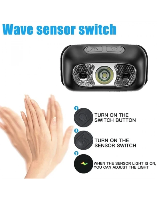 ÇOK SATAN Baretta Brt61 Xpe Pearls Led Hareket Sensörlü Mini Usb Şarjlı Kafa Feneri