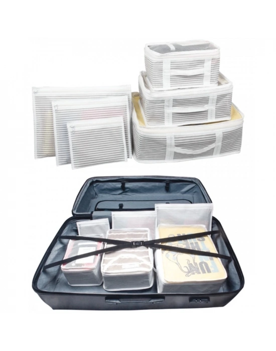 ÇOK SATAN Bavul İçi Organizer Seti - Yatak Odası Organizer Set - Makyaj Organizer Mini Hurçlar (6 Parça)