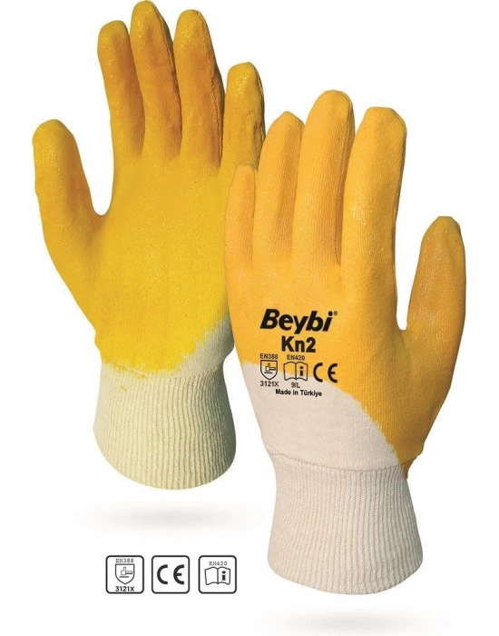 ® Beybi KN2 No:10 Sarı Nitril Pamuk Eldiven