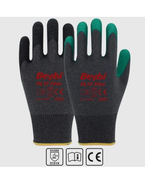 ® Beybi PL17 Flex Likralı İpten Örme Lateks Eldiven NO:10