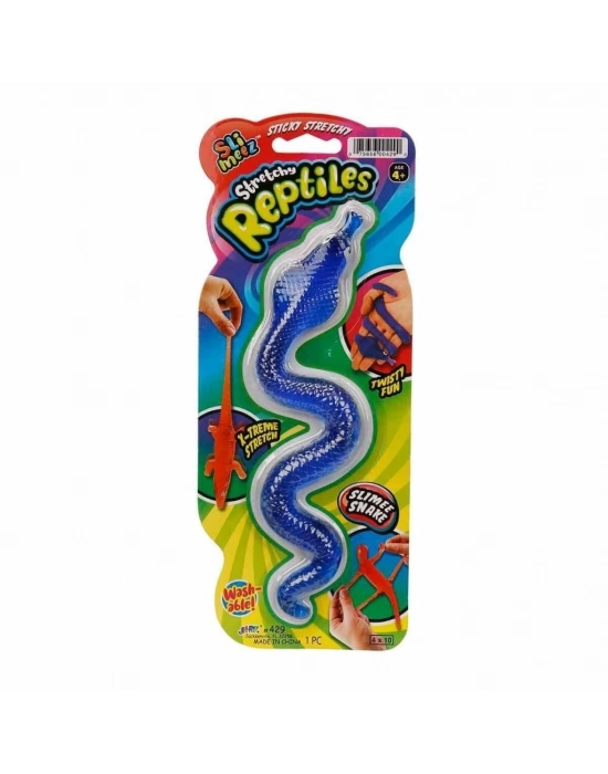 ® 0429 -JRU-Kartelalı 3 Asorti Yılan Kertenkele Timsah  Streç -