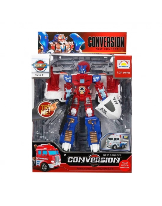 ® 1:24 Sesli ve Işıklı Dönüşebilen Robot 22 cm
