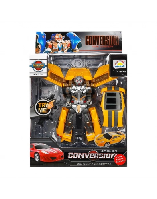 ® 1:24 Sesli ve Işıklı Dönüşebilen Robot 22 cm