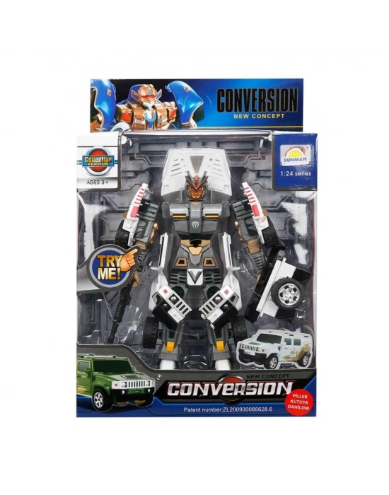 ® 1:24 Sesli ve Işıklı Dönüşebilen Robot 22 cm