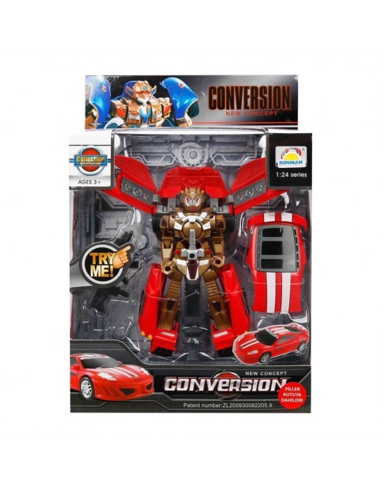 ® 1:24 Sesli ve Işıklı Dönüşebilen Robot 22 cm