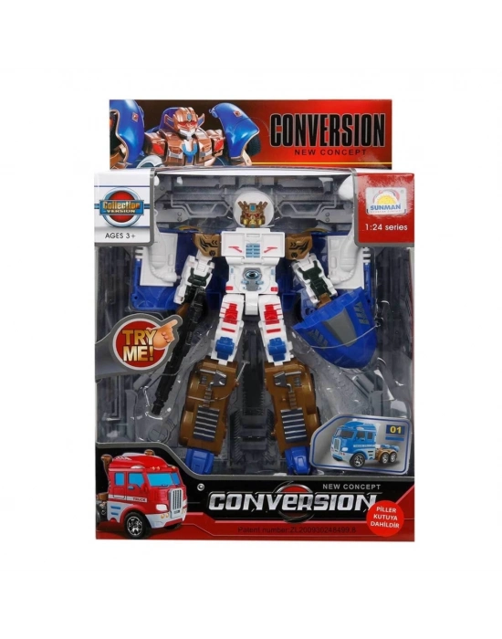 ® 1:24 Sesli ve Işıklı Dönüşebilen Robot 22 cm