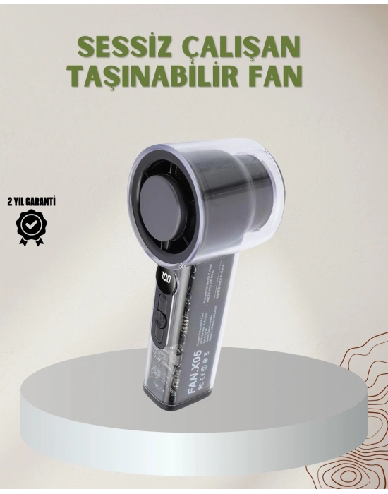 ® 100 Kademeli Ayarlanabilir Mini Fan | Dijital Ekranlı Serinletici