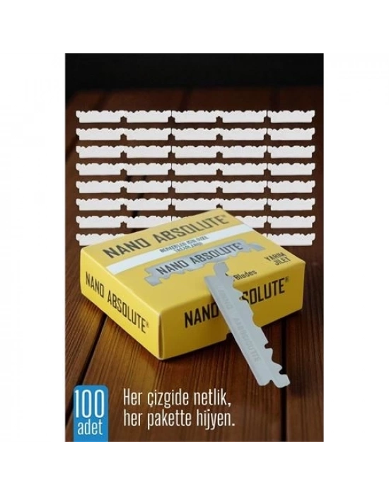 ® 100 lü Berber Ustura Jileti - Yarım Jilet- Berber Jileti Nano Absolute
