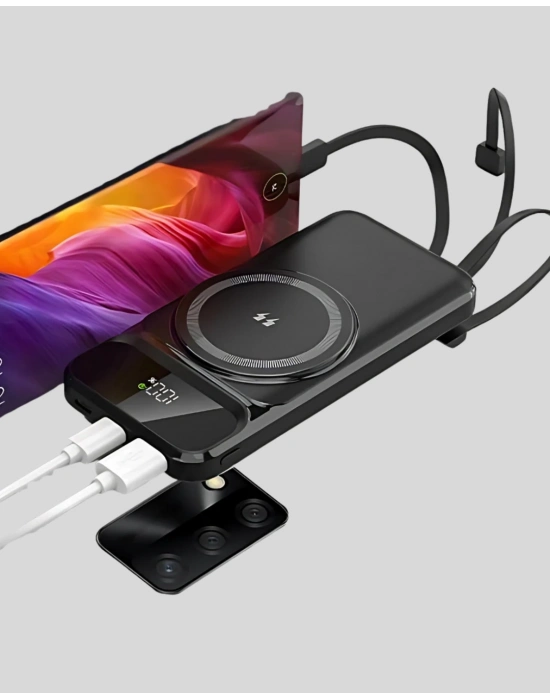 ® 10000 mAh Kablosuz Powerbank – 15W Hızlı Şarj,  Type-C Çoklu Çıkışlı