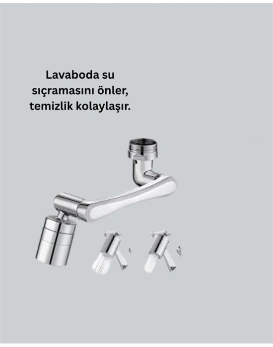 ® 1080° Dönebilen Musluk Başlığı 2 Su Modlu Ayarlanabilir Esnek Tasarım