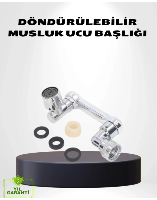 ® 1080° Dönebilen Musluk Ucu – Su Tasarruflu, Esnek ve 360° Çift Eksenli Başlık