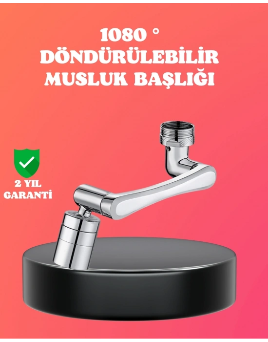 ® 1080° Dönebilen Püskürtme Filtreli Musluk Başlığı Su Tasarruflu