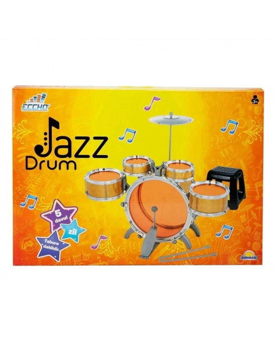 1080080 Eccho, Davul Set - Jazz Drum / 5 adet Davul, Zil ve Tabure / +3 yaş