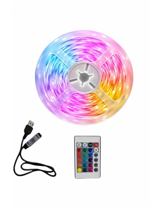 10M Şerit Led İç Mekan Renkli Rgb Şerit Led Kumandalı