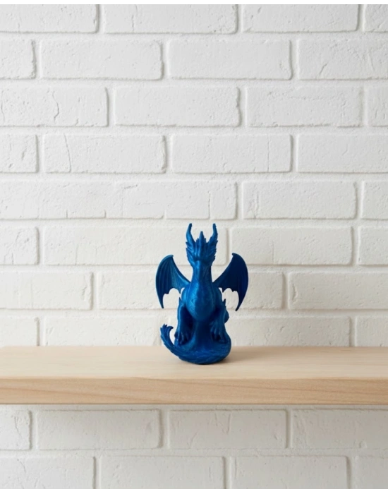 ® 12 cm Mavi Ejderha Figürü Koleksiyonluk Dekoratif Biblo
