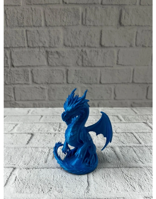 ® 12 cm Mavi Ejderha Figürü Koleksiyonluk Dekoratif Biblo