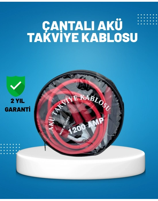 ® 1200 Amper Akü Takviye Kablosu 2 Metre İzoleli Bakır Uçlu