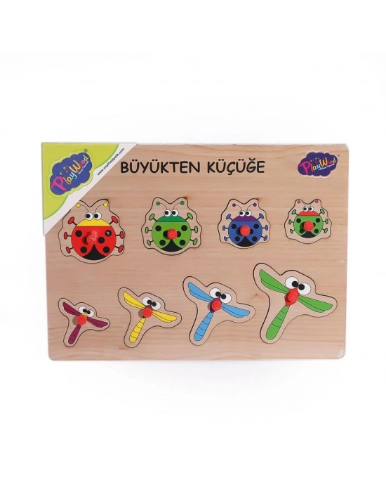® 131-132 ONY Ahşap Tutmalı Puzzle Büyükten Küçüğe -Onyıl
